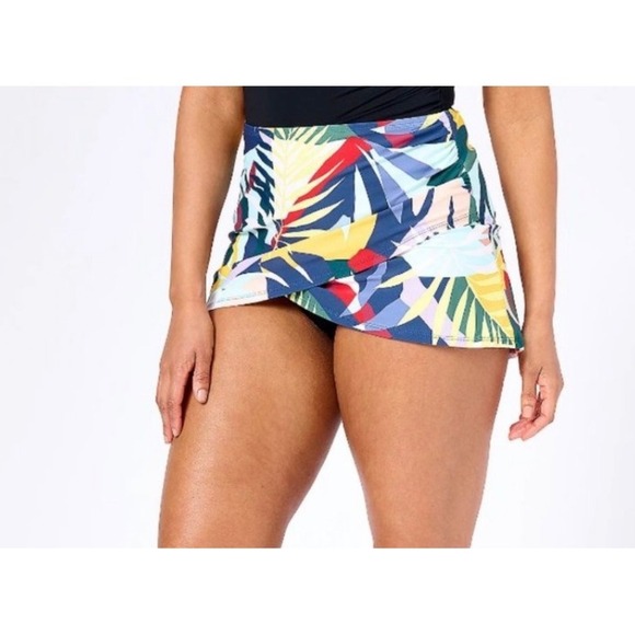Jantzen Other - Jantzen Tropical Utopia Swim Skirt Palm Leaf‎ Print Wrap Front Size 6 JZ23733C